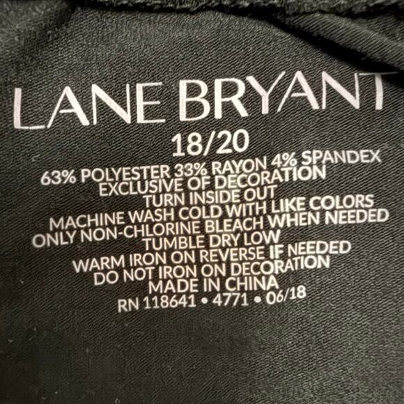 Lane Bryant 18/20 Flawless Black Ruffled Sleeved Top Plus Size shirt rose gold - Picture 2 of 2